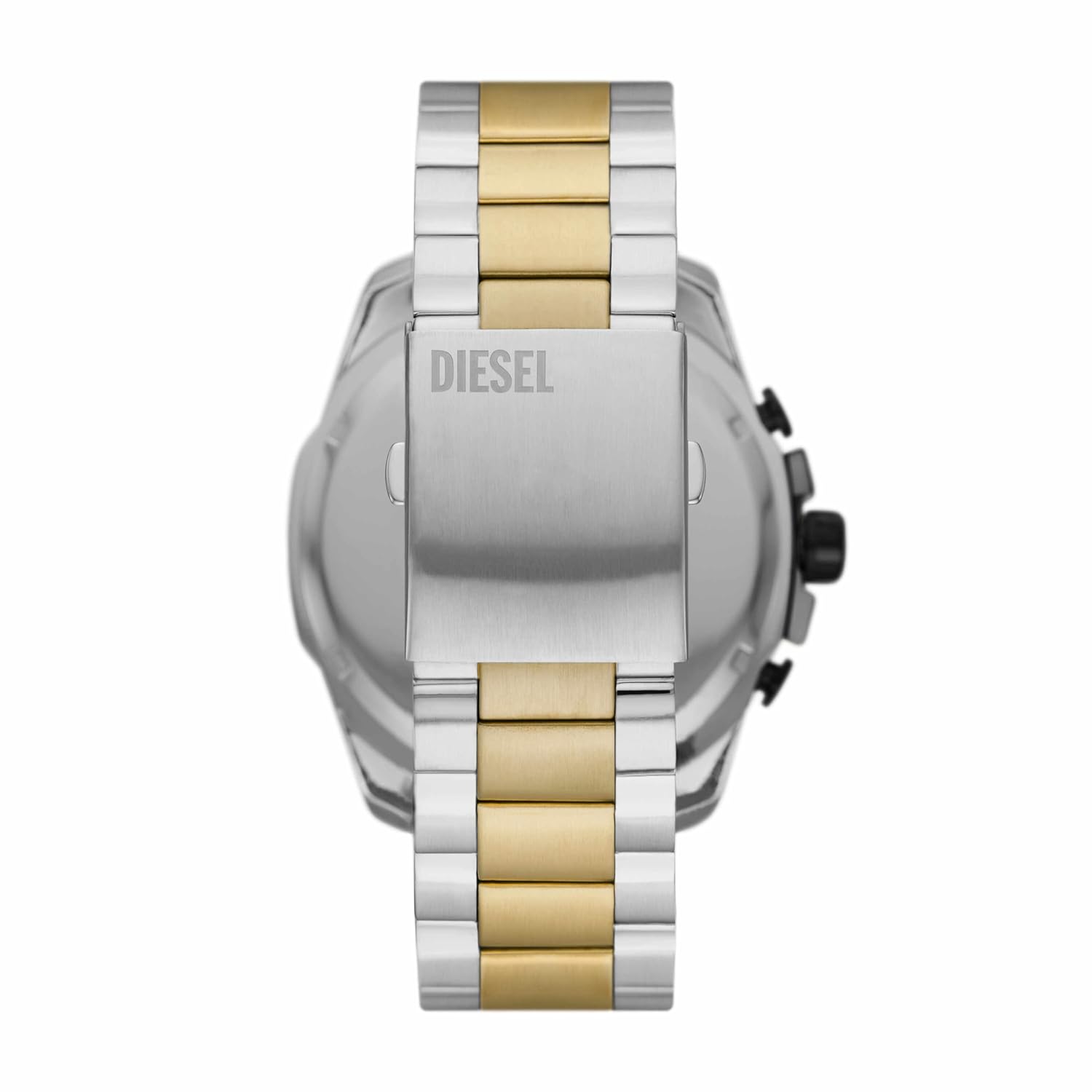 Diesel Stainless Steel Mega Chief Analog Black Dial Men Watch- Multi-Color Band