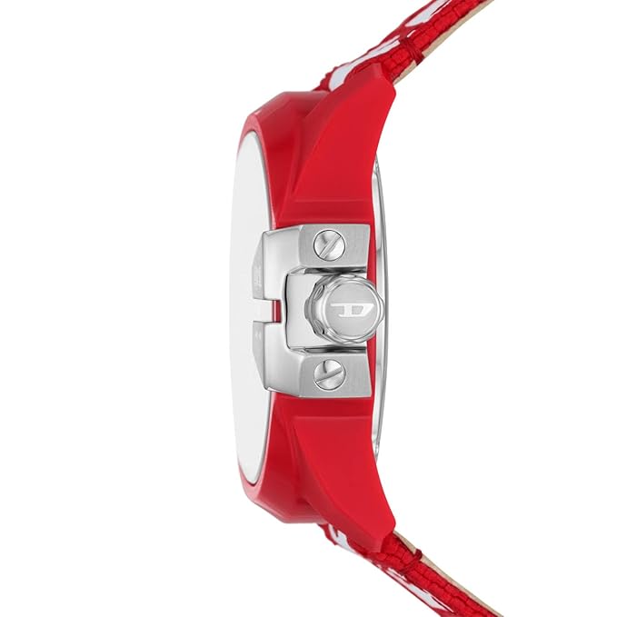 Diesel Nylon Baby Chief Analog Red Dial Men Watch, Red Band