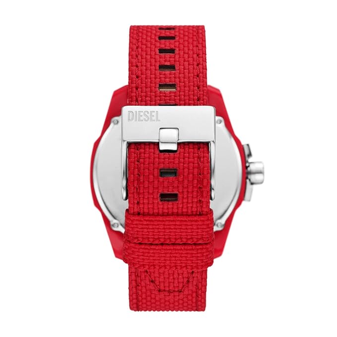 Diesel Nylon Baby Chief Analog Red Dial Men Watch, Red Band