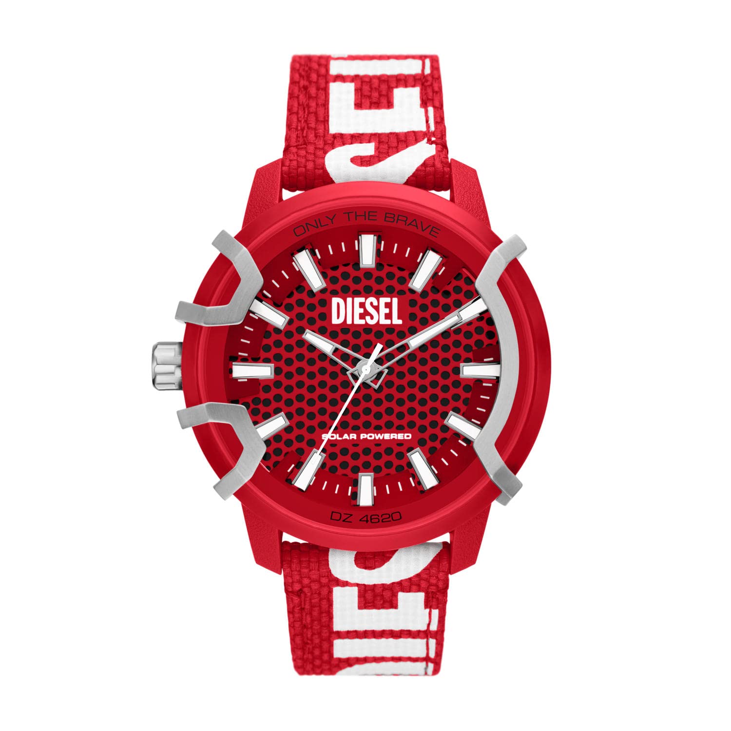 Diesel Nylon Griffed Analog Red Dial Men Watch