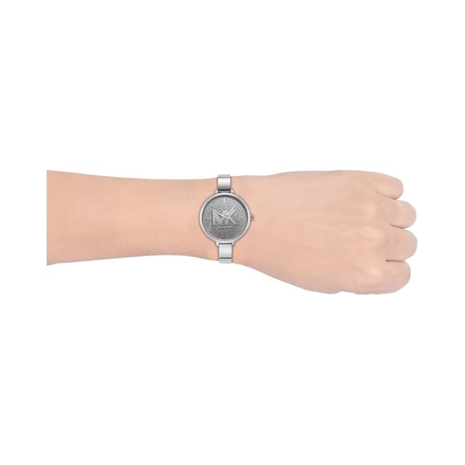 Michael Kors Outlet Charley Silver Quartz Metal Watch
