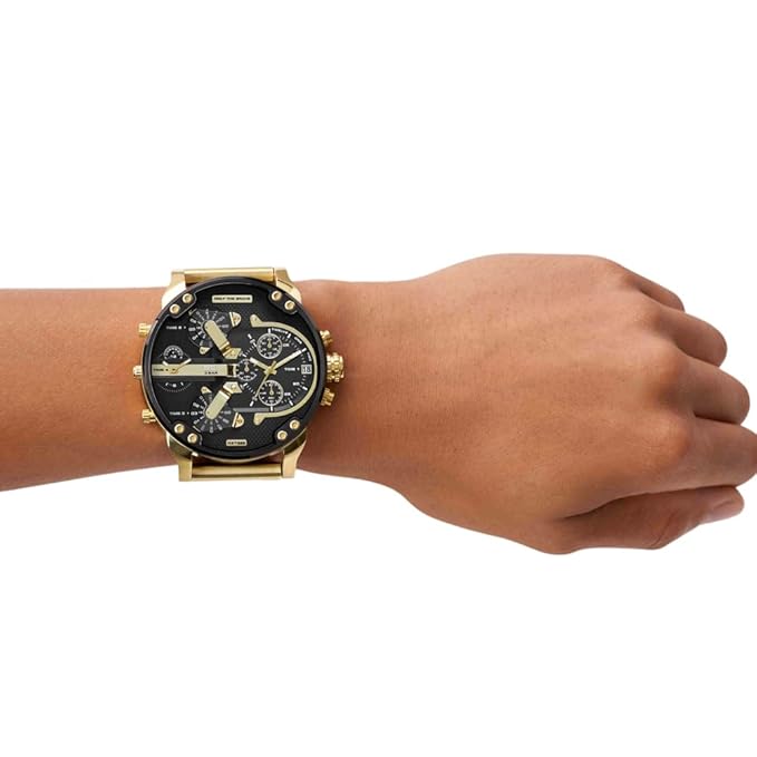 Diesel Mr. Daddy Watch for Men, Quartz Multifunctional Movement with Stainless Steel Strap
