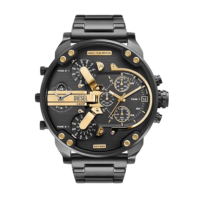 Diesel Stainless Steel Analog Gray Dial Men's Watch Band Color:Gray