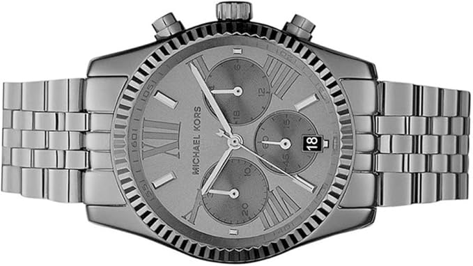 Michael Kors Watch for Men, Quartz Movement, Analog Display, Silver Silver Strap