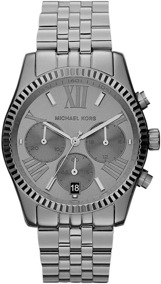Michael Kors Watch for Men, Quartz Movement, Analog Display, Silver Silver Strap