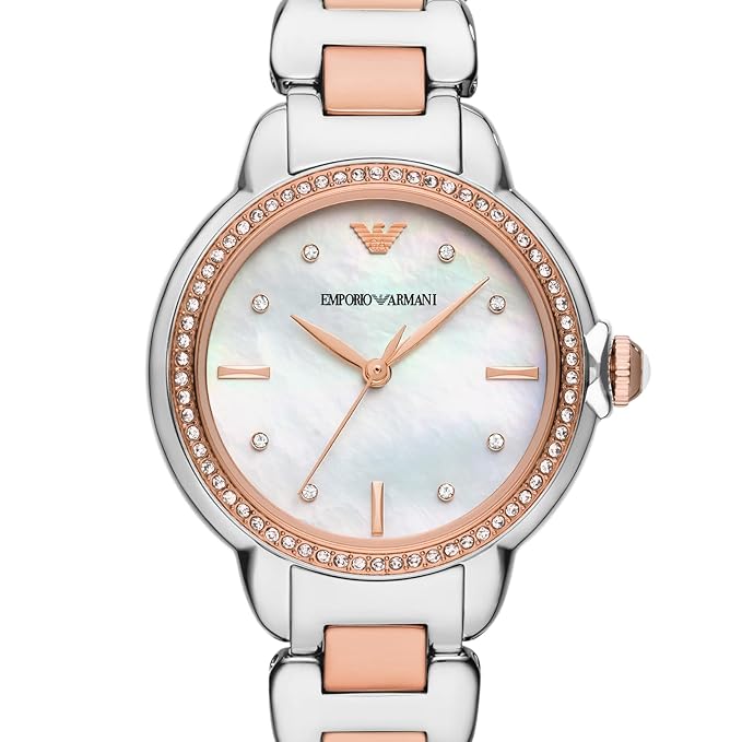 Emporio Armani Analog Off-White Dial Women's Watch