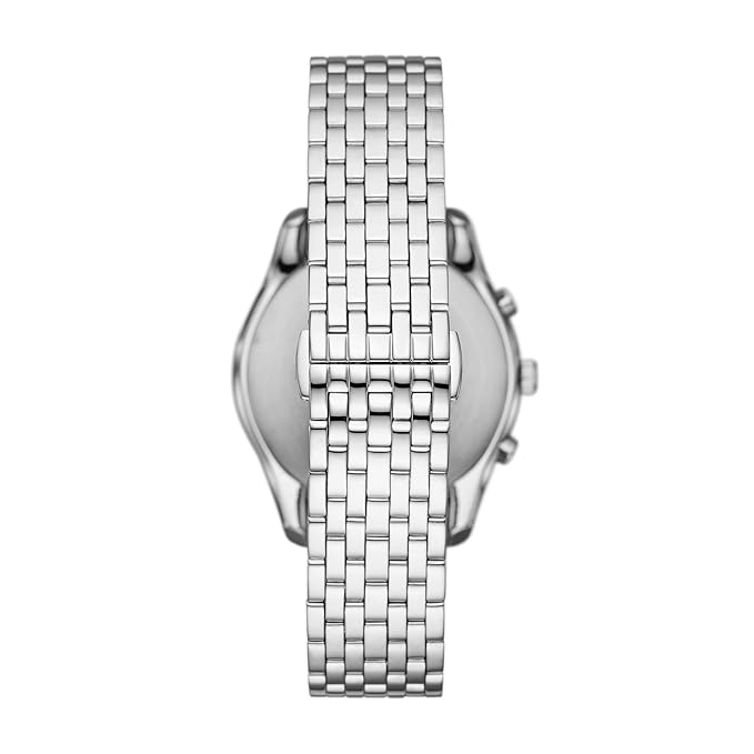 Emporio Armani Stainless Steel Analog Blue Dial Men's Watch , Band Color:Silver
