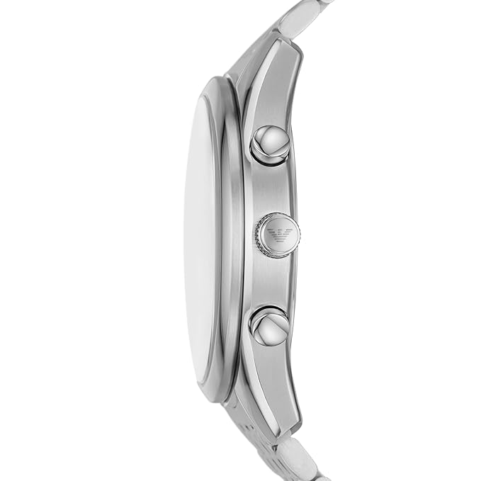 Emporio Armani Stainless Steel Analog Blue Dial Men's Watch , Band Color:Silver