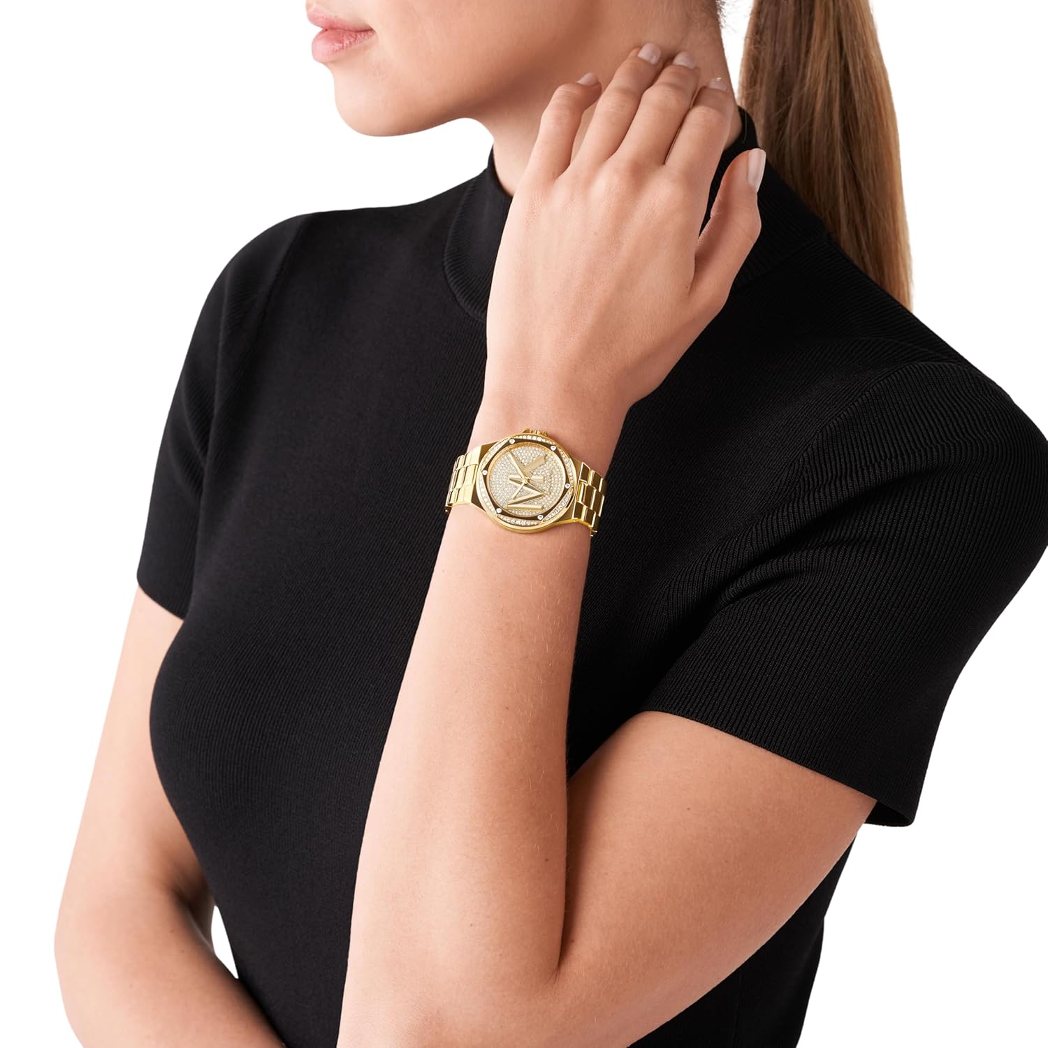 Michael Kors Lennox Analog Gold Dial Women's Watch