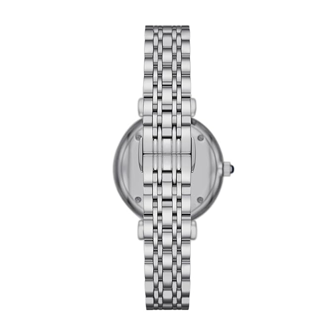 Emporio Armani Stainless Steel Analog Blue Dial Women's Watch, Band Color:Silver