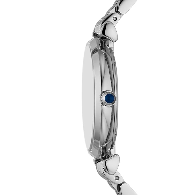 Emporio Armani Stainless Steel Analog Blue Dial Women's Watch, Band Color:Silver