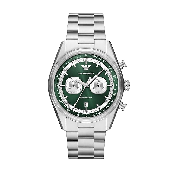 Emporio Armani Stainless Steel Analog Multicolor Dial Men's Watch, Band Color:Silver