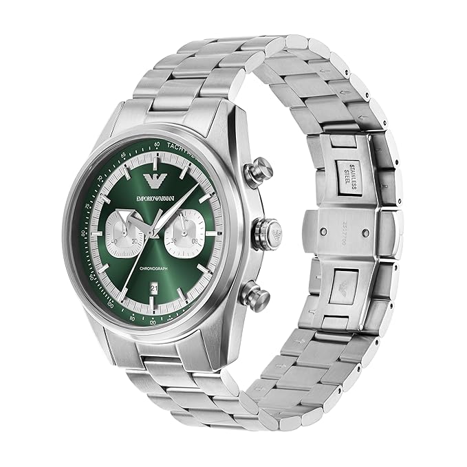 Emporio Armani Stainless Steel Analog Multicolor Dial Men's Watch, Band Color:Silver
