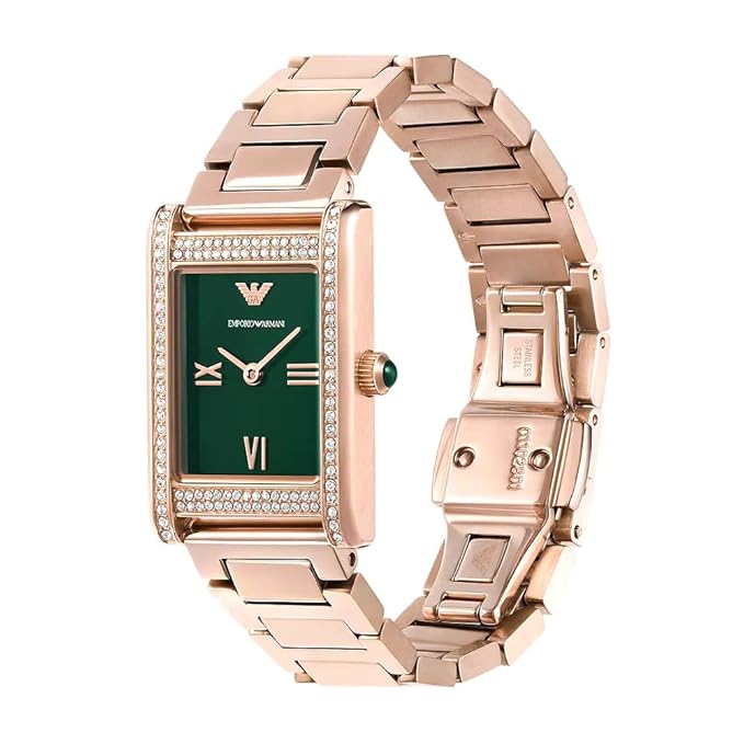 Emporio Armani Analog Green Dial Stainless Steel Women's Watch