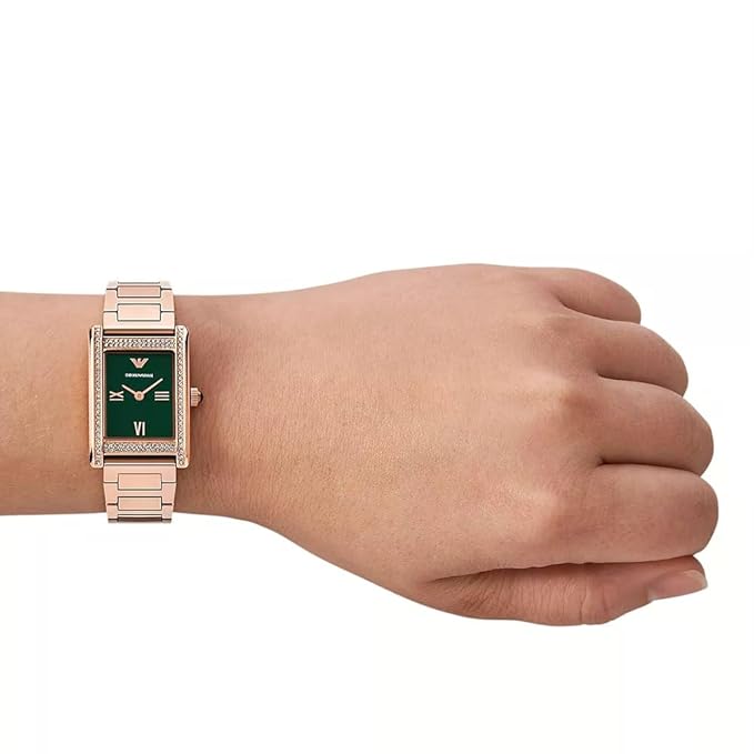 Emporio Armani Analog Green Dial Stainless Steel Women's Watch