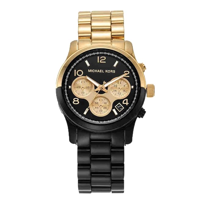 Michael Kors Runway Analog Black Dial Multicolor Band Women's Stainless Steel Watch