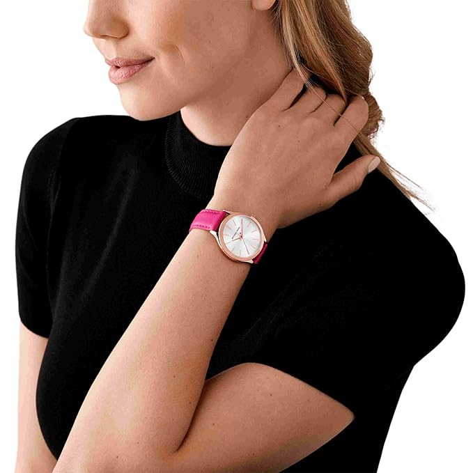 Michael Kors Leather Analog White Dial Women's Watch-Mk7469