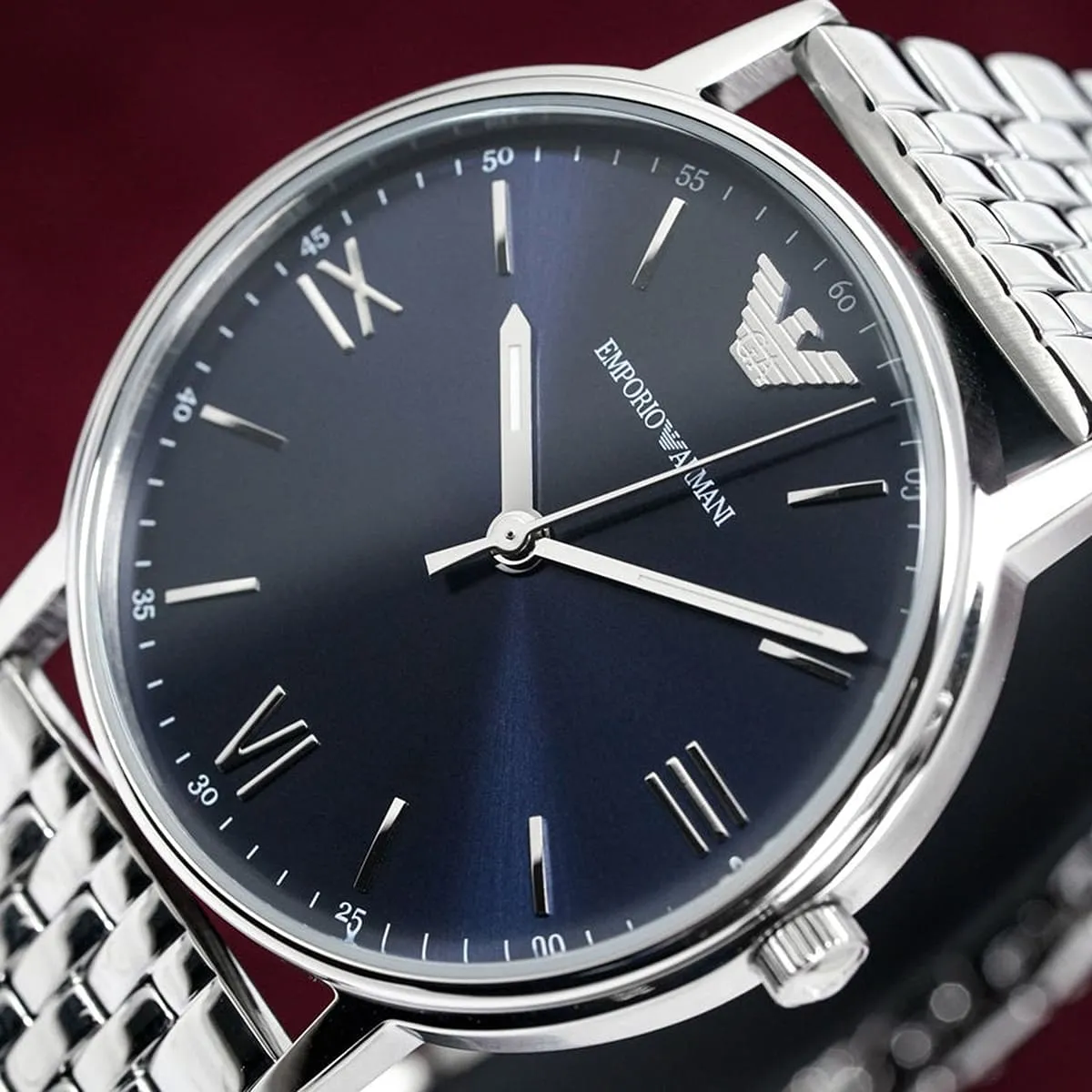 Armani Kappa Blue Dial Stainless Steel Men's Watch