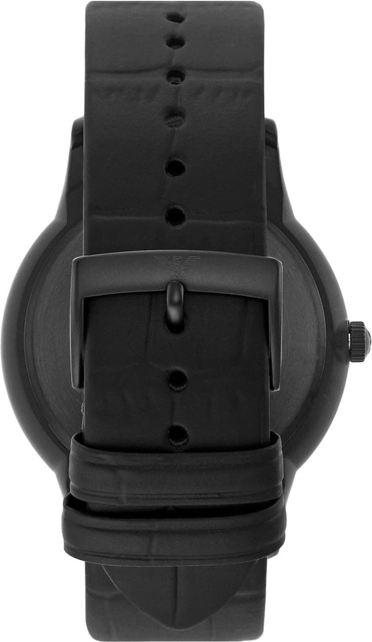 Men Quartz Black Dial Analog Leather Watch