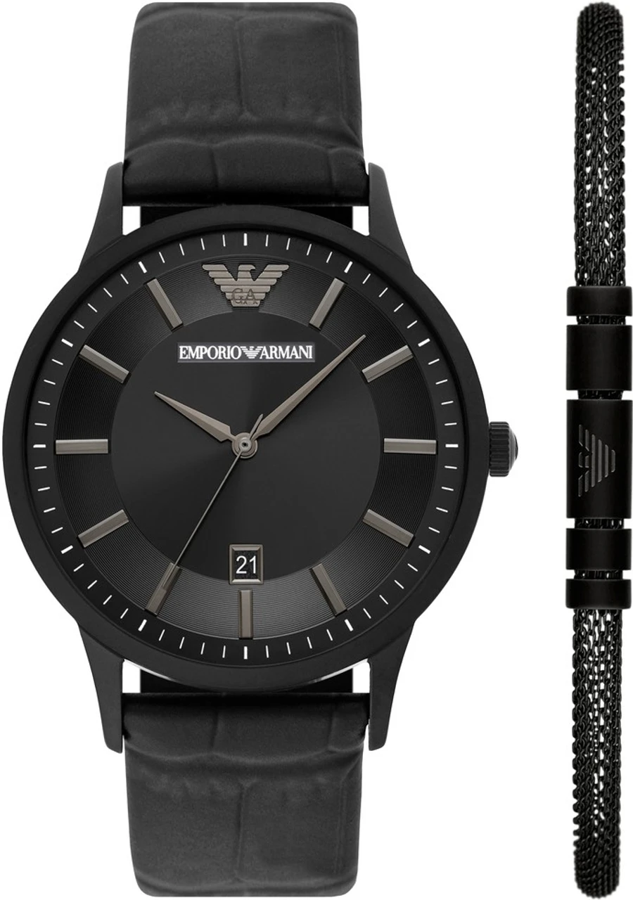 Men Quartz Black Dial Analog Leather Watch