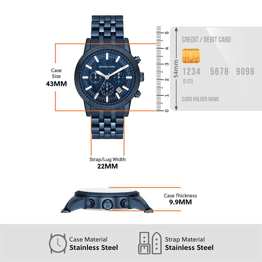 Michael Kors Hutton Analog Blue Dial Men's Watch