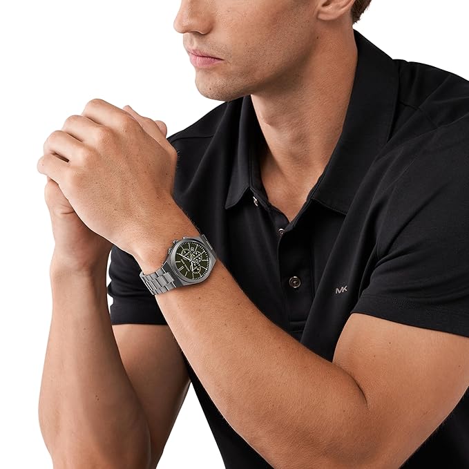 Michael Kors Lennox Men's Watch, Stainless Steel Chronograph Watch for Men with Steel or Silicone Band