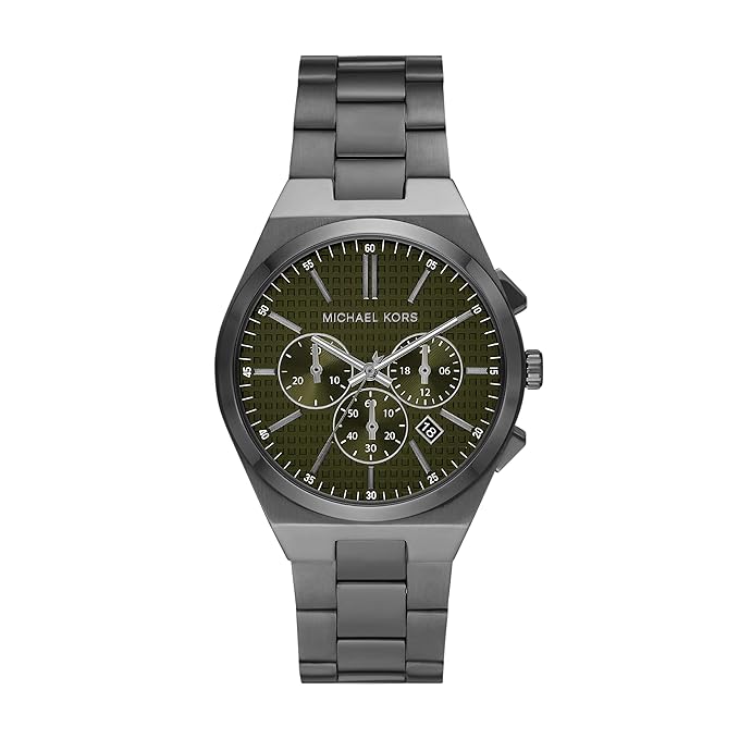 Michael Kors Lennox Men's Watch, Stainless Steel Chronograph Watch for Men with Steel or Silicone Band