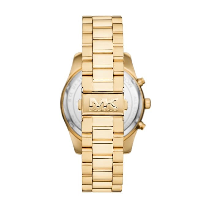 Michael Kors Stainless Steel Analog Blue Dial Men's Watch-Mk9153, Band Color:Gold