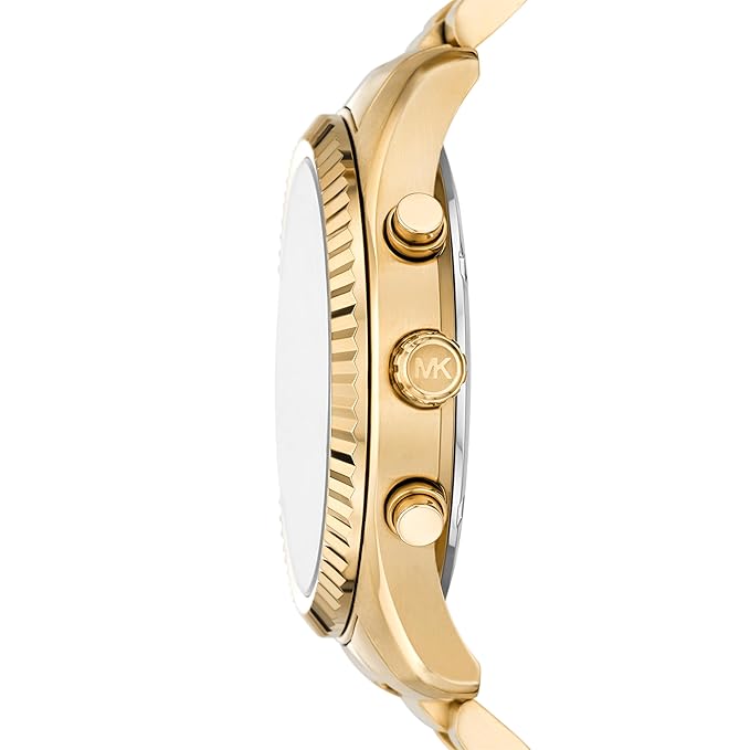 Michael Kors Stainless Steel Analog Blue Dial Men's Watch-Mk9153, Band Color:Gold