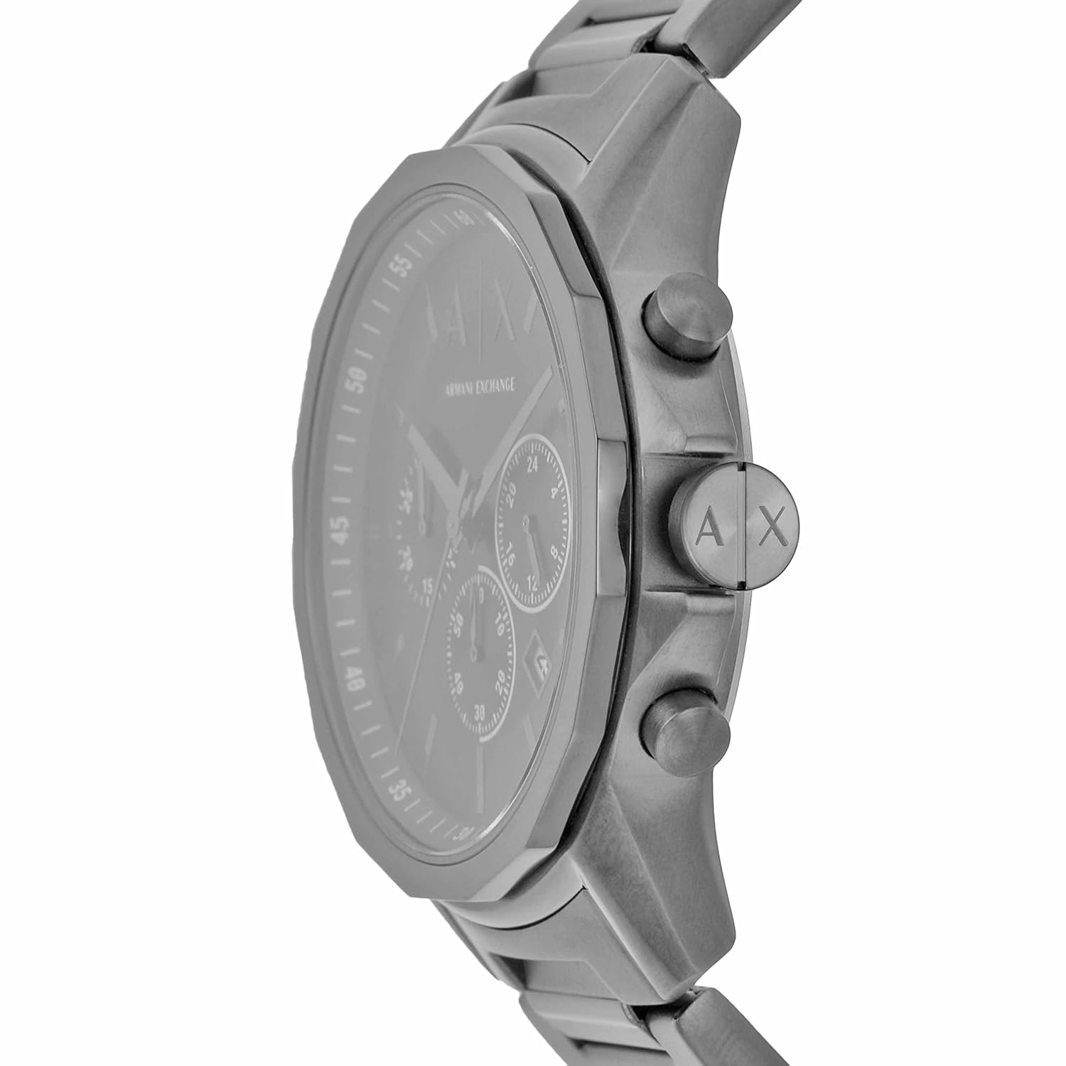 Armani Exchange Stainless Steel Analog Blue Dial Men Watch Gray Band