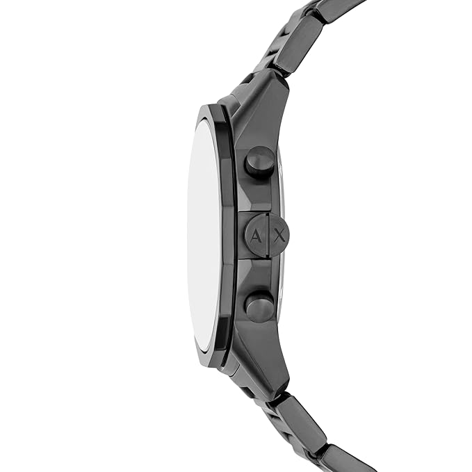 Armani Exchange Stainless Steel Analog Black Dial Men's Watch Band Color:Gray