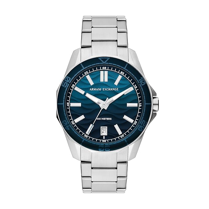 Armani Exchange Analog Blue Dial Men's Stainless Steel Watch