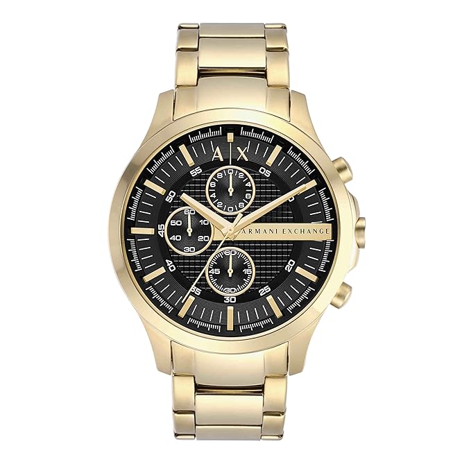 Armani Exchange Mens 46 mm Black Dial Stainless Steel Chronograph Watch