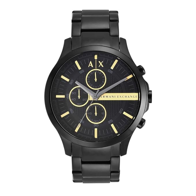 Armani Exchange Mens Hampton Stainless Steel Chronograph Watch Black