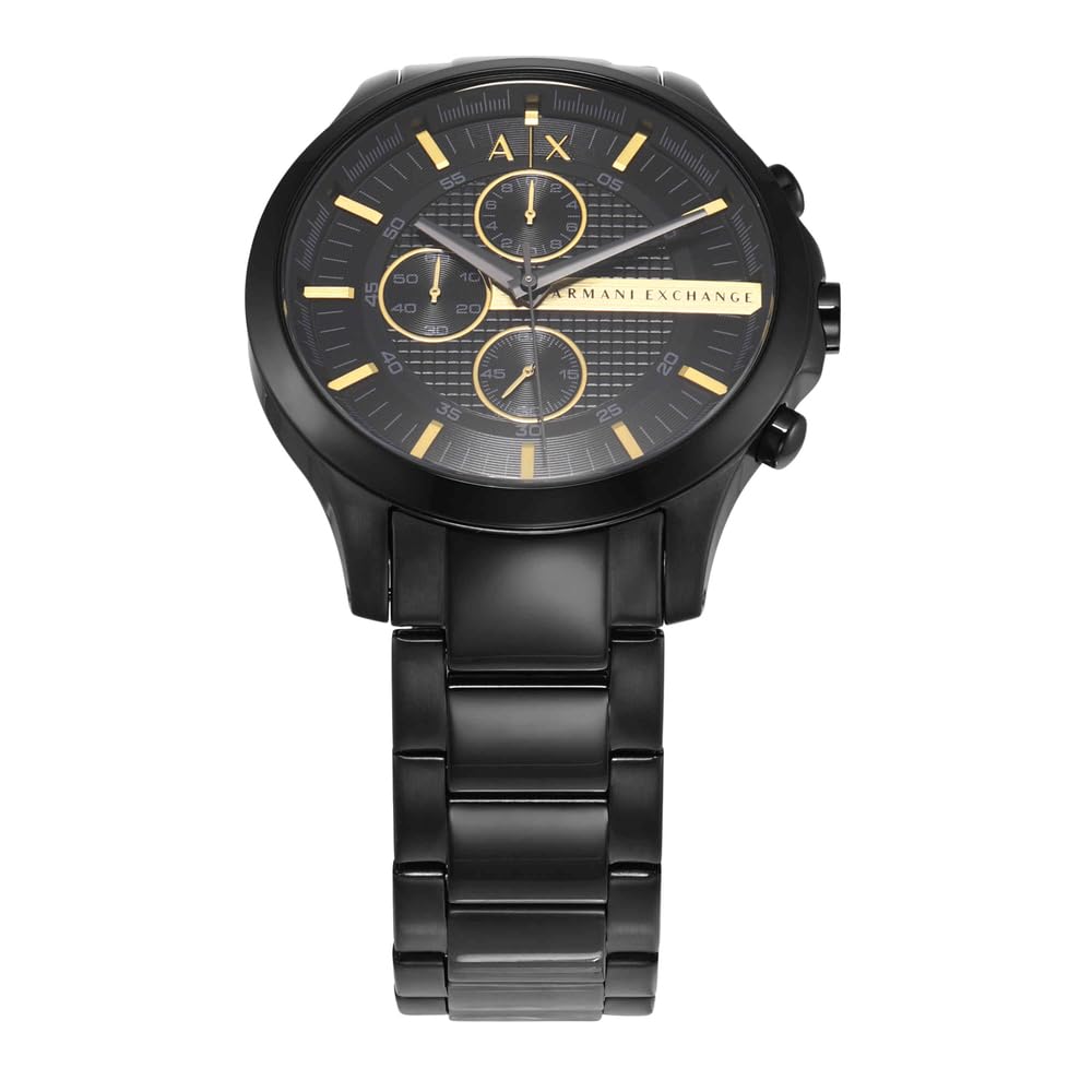 Armani Exchange Mens Hampton Stainless Steel Chronograph Watch Black
