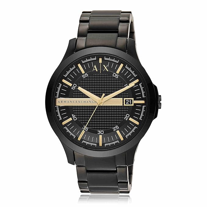 Armani Exchange Analogue Men's Watch Black Dial Black Colored Strap
