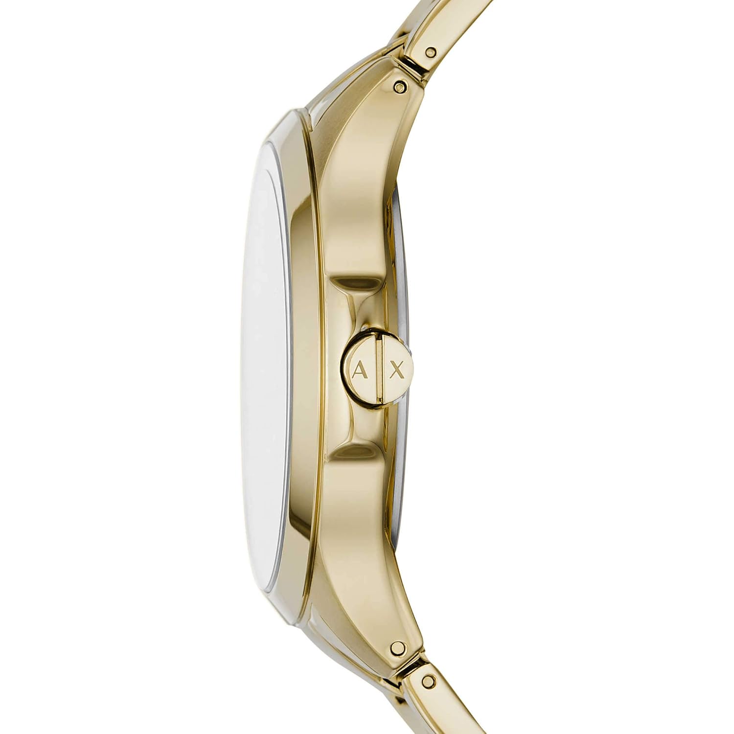 Armani Exchange Analog AX Men's Stainless Steel Quartz Dress Watch, Gold, 46mm, bracelet