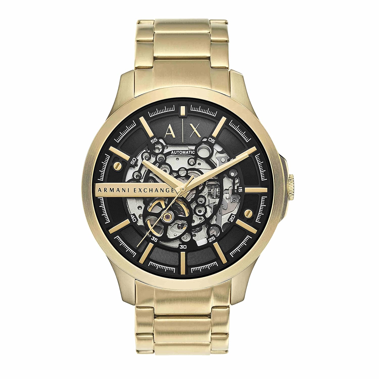 Armani Exchange Stainless Steel Hampton Analog Multi-Colour Dial Men's Watch, Band Color-Gold