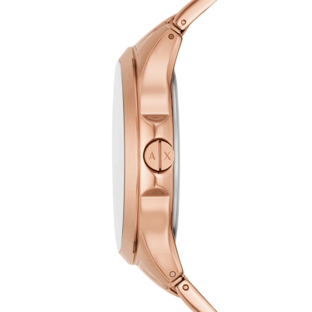 Armani Exchange Stainless Steel Analog Brown Dial Men Watch, Rose Gold Band