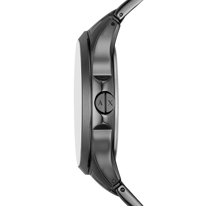 Armani Exchange Stainless Steel Analog Black Dial Men's Watch Band Color:Grey