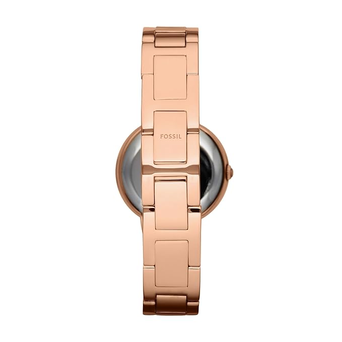 Fossil Analog Silver Dial Women's Watch - ES3284 Stainless Steel, Gold Strap