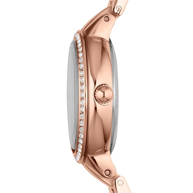 Fossil Analog Silver Dial Women's Watch - ES3284 Stainless Steel, Gold Strap