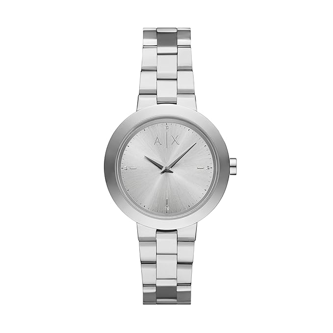 Armani Exchange Stainless Steel Analog Silver Dial Women's Watch, Band Color:Silver