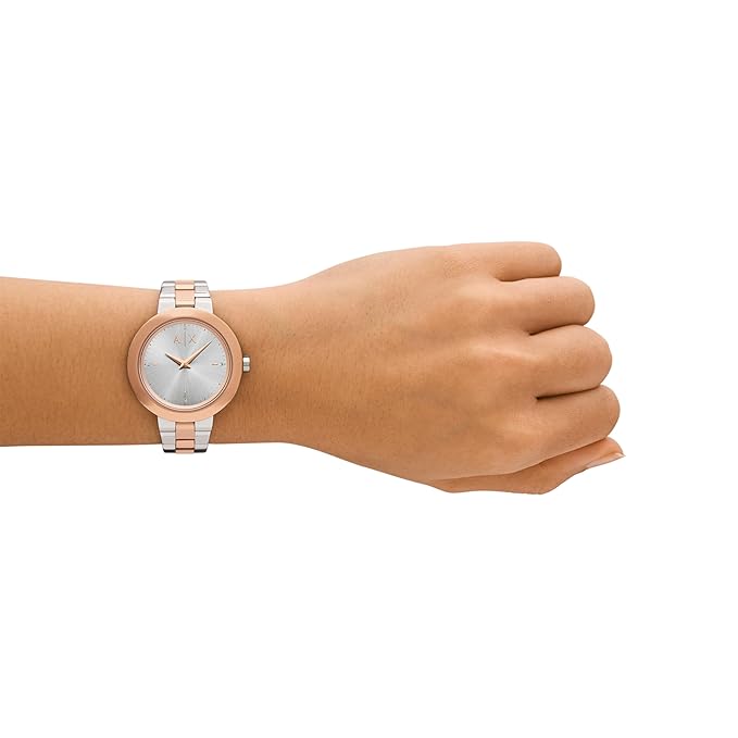 Armani Exchange Stainless Steel Analog Silver Dial Women's Watch, Band Color:Multicolor