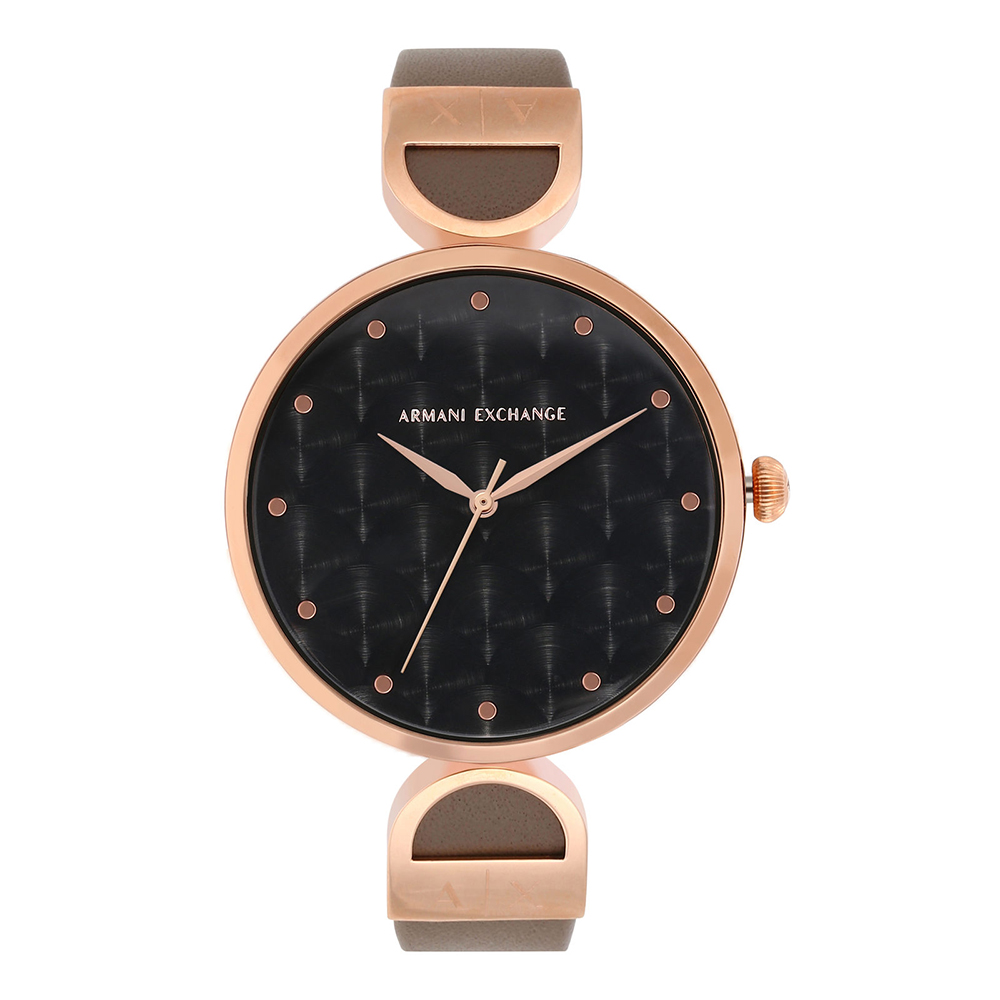Armani Exchange Women Brooke Round Black Watch