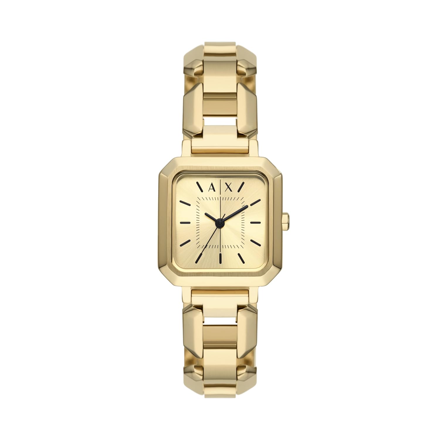Armani Exchange Stainless Steel Analog Gold Dial Women Watch, Gold Band