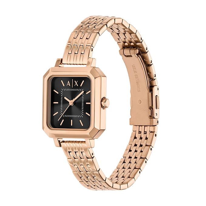Armani Exchange Pink Quartz Stainless Steel Watch
