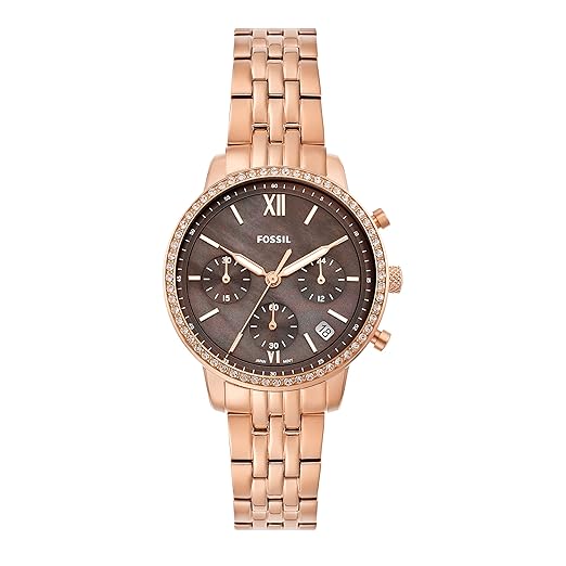 Fossil Neutra Analog Women's Watch ES5218 (Rose Gold Dial Gold Colored Strap)