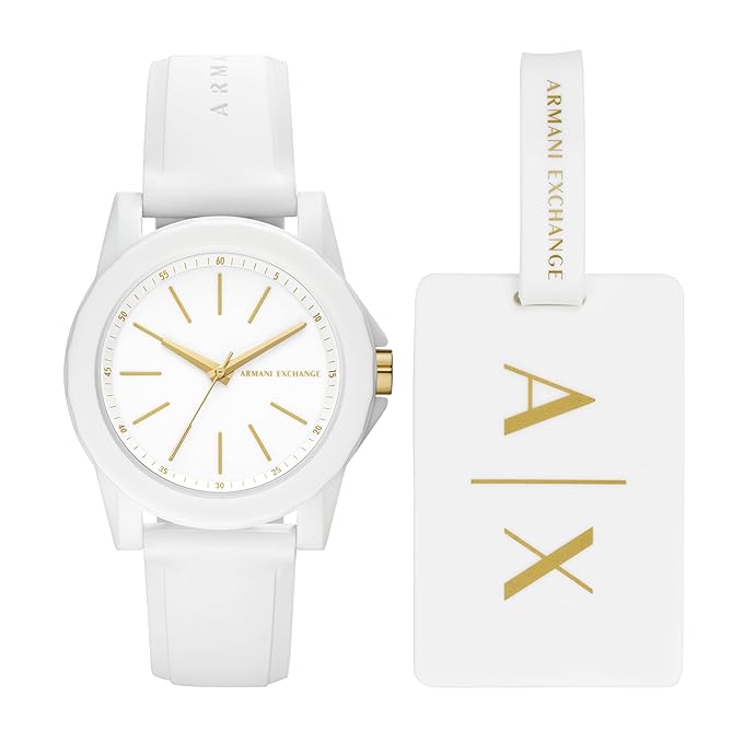 Armani Exchange Silicone Analog White Dial Women's Watch