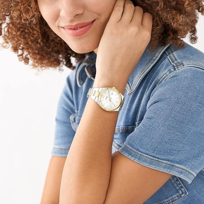 Fossil Scarlette Analog Silver Dial Women's Watch-Es5259 - Stainless Steel